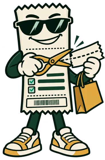 Degen cutting a coupon with scissors