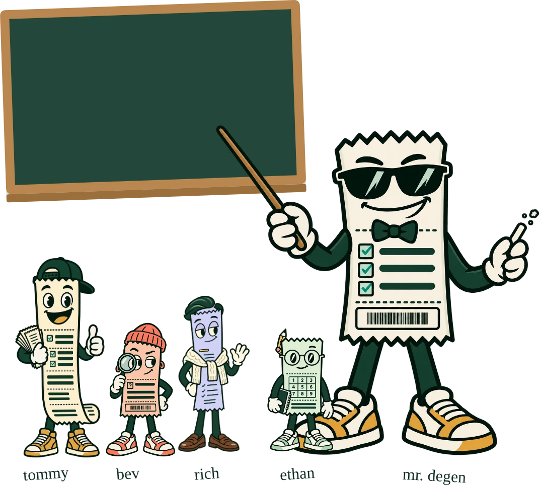 Mr. Degen at the chalkboard with Tommy, Bev, Rich and Ethan