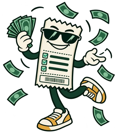 Degen dancing while cash rains down