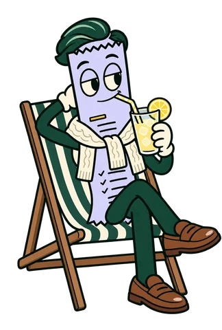 Rich Johnson relaxing with a glass of lemonade