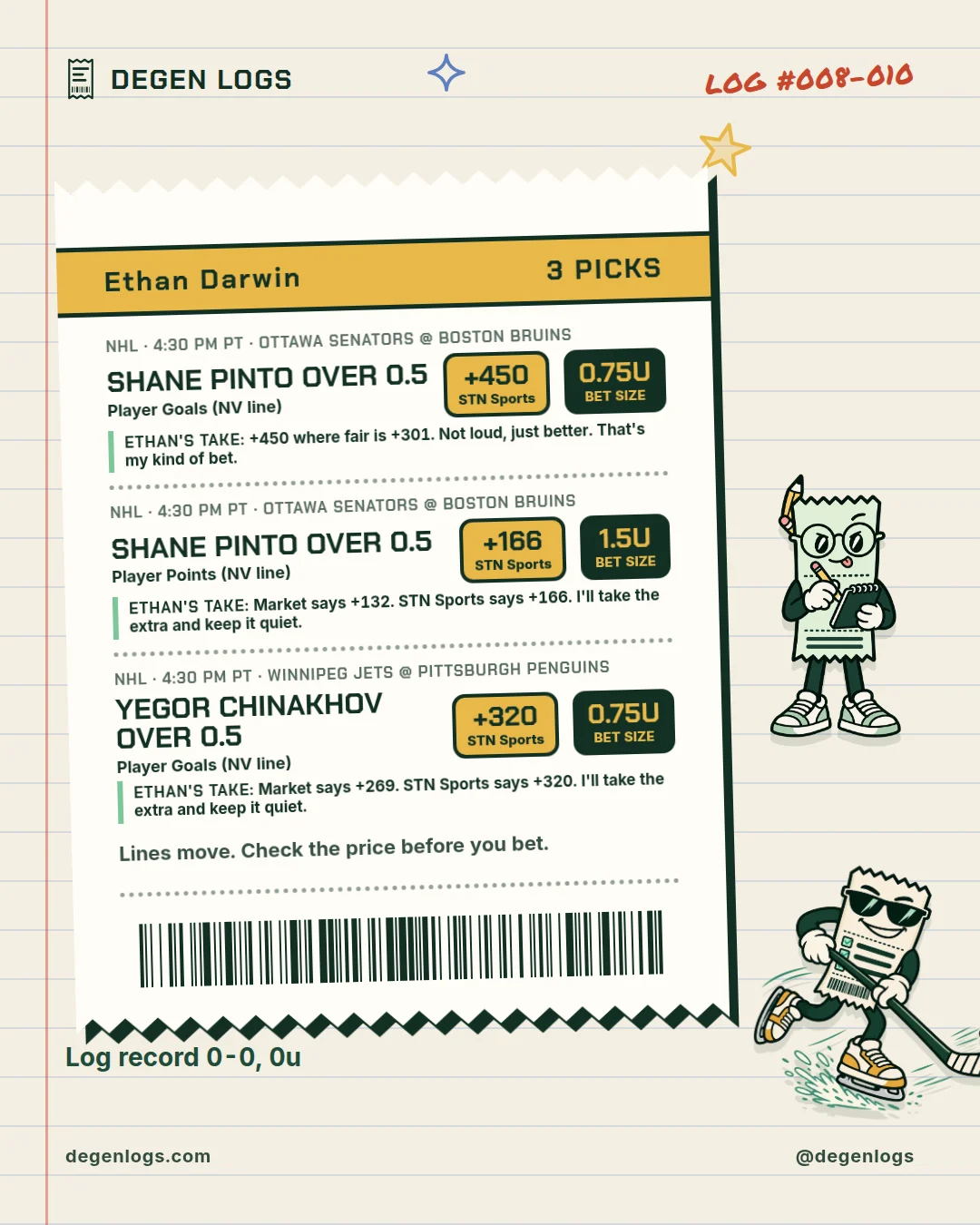 Degen Logs post slide 1